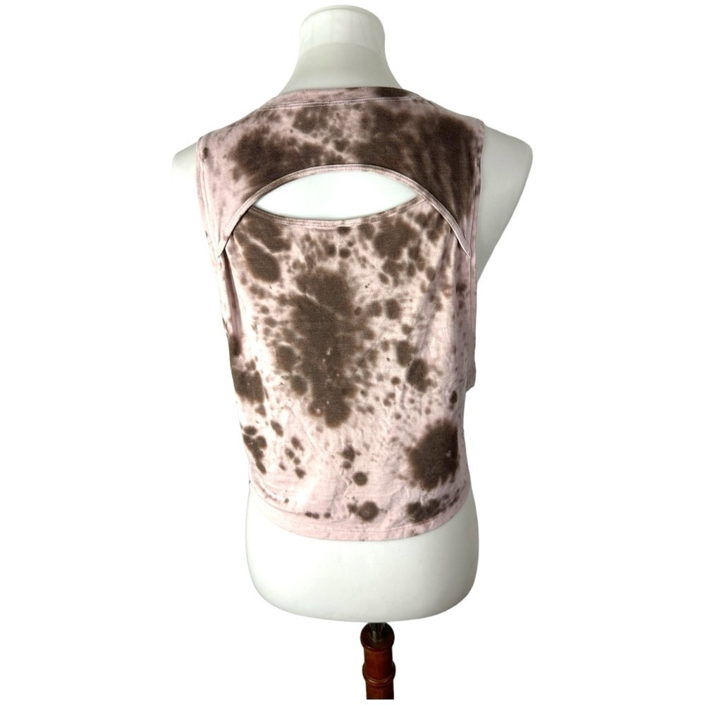 Lululemon Cut Back Crop Tank Top Marble Dye Silky French Press Size 8 - Picture 3 of 6